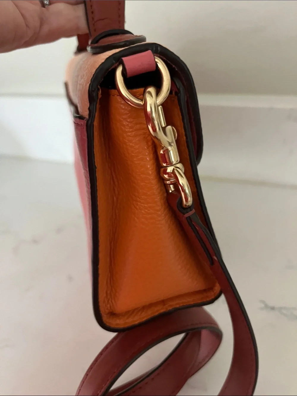 EUC Coach Kleo Leather Top-Handle Satchel in color block - Picture 8 of 11